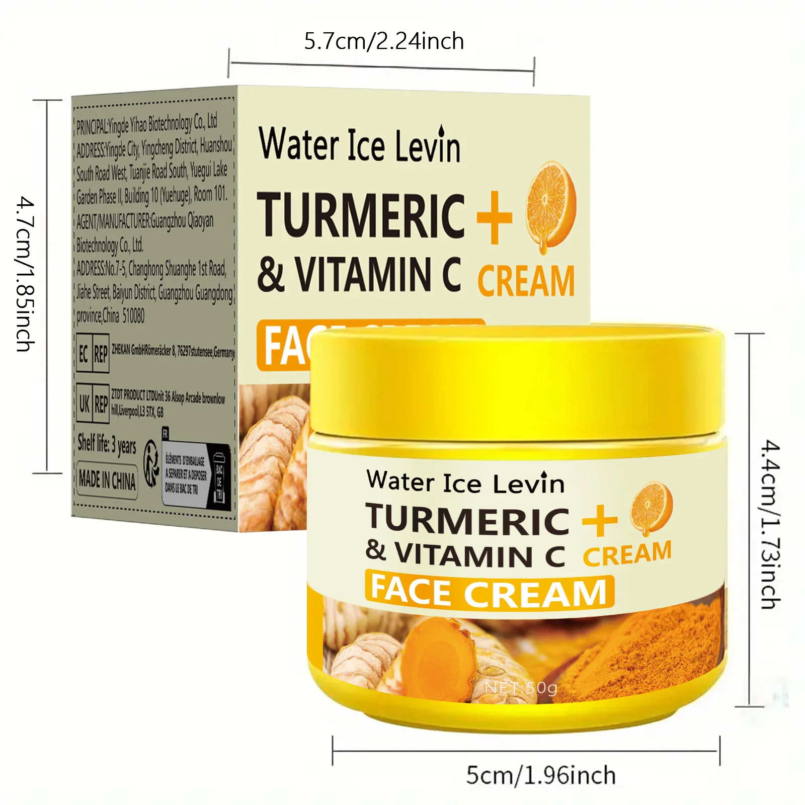 turmeric facial care face cream (50g) skin care anti-aging face cream skin yellow and black spots moisturizing
