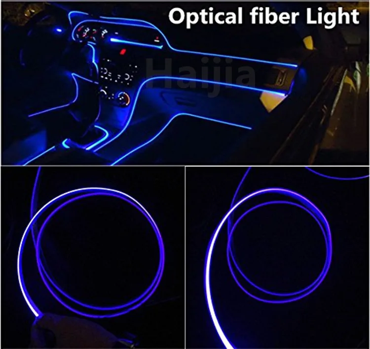 USB Neon LED Light Glow side glow fiber skirt Wire/El Wire for Automotive Interior Car Cosplay Decoration with 5mm Sewing Edge