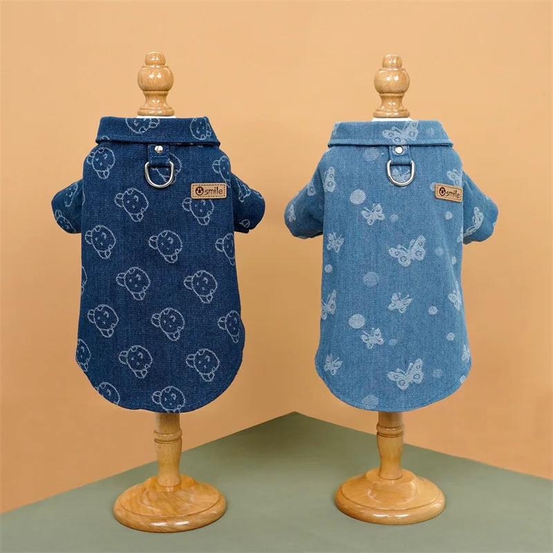 Small And Medium-Sized Dogs Warm Cowboy Printed Pet Clothes And Supplies Dog Dress Luxury Pet Clothes