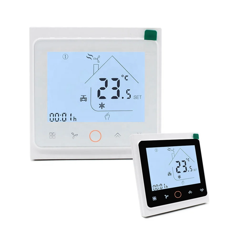 Hotowell FT03 4 Pipe Wifi Keycard Thermostat With 7A Heater and Cool Motorized Valve Control