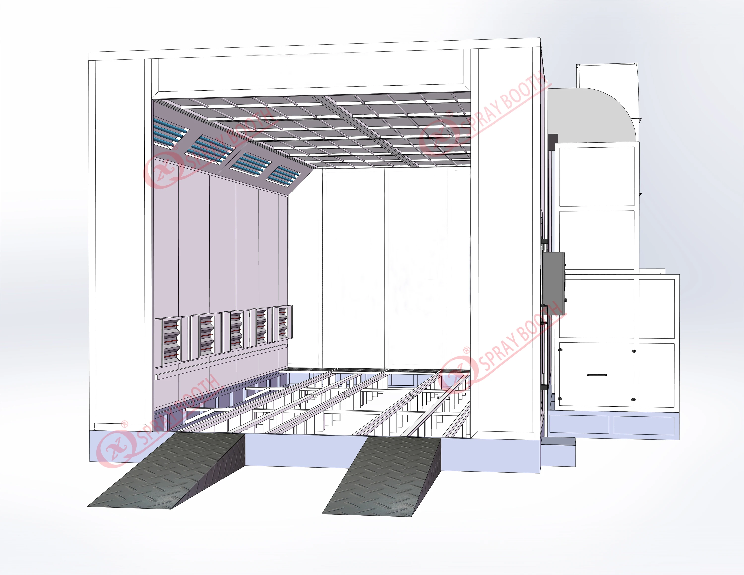 CE Approved Phillippine Infrared Heater Automotive Paint Spray Booth