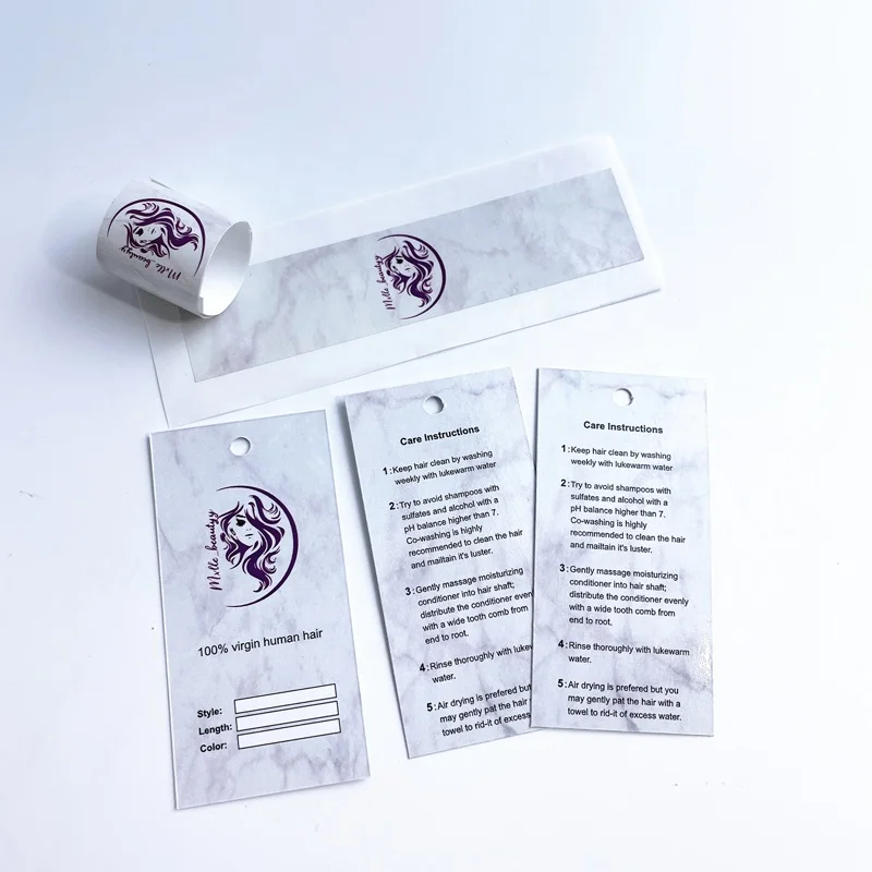 Wholesale custom private label hair bundles packing with wigs hair labels