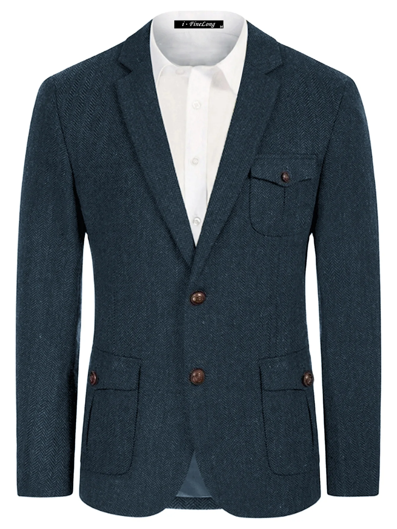 Mens Suit Jacket Business Casual Blazer Sports Coat Two Buttons