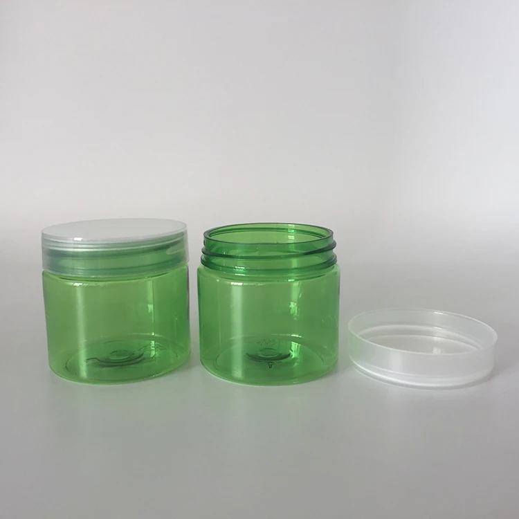 Wholesale hot sale empty 50ml PET plastic green colour cosmetic pot jar container, 50g green jar for cosmetic cream, travel use