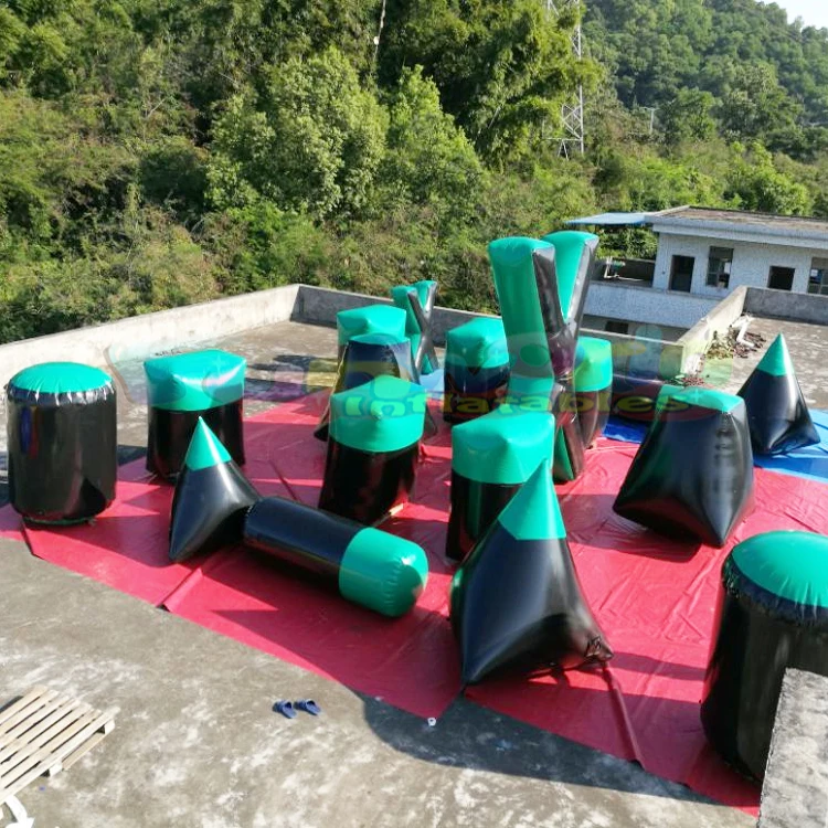 Kids outdoor laser guns competition field packages inflatable paintball bunkers for archery tag