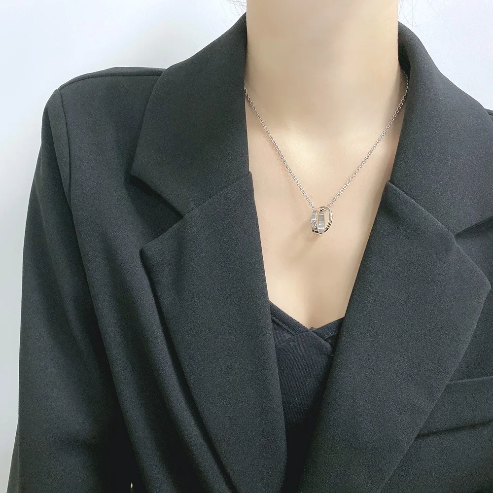 Japanese and South Korea autumn new love love necklace women net red trend temperament versatile titanium steel jewelry