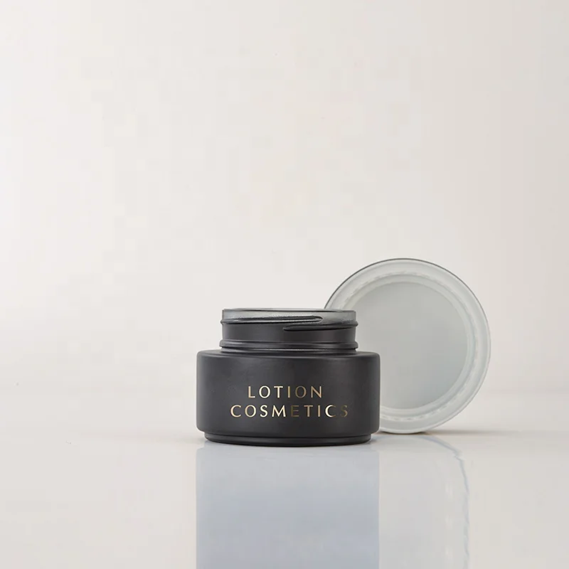 30ml 50ml Empty Luxury Cosmetic Skin Care Set Frosted Black Gold Glass Lotion Bottle With Pump