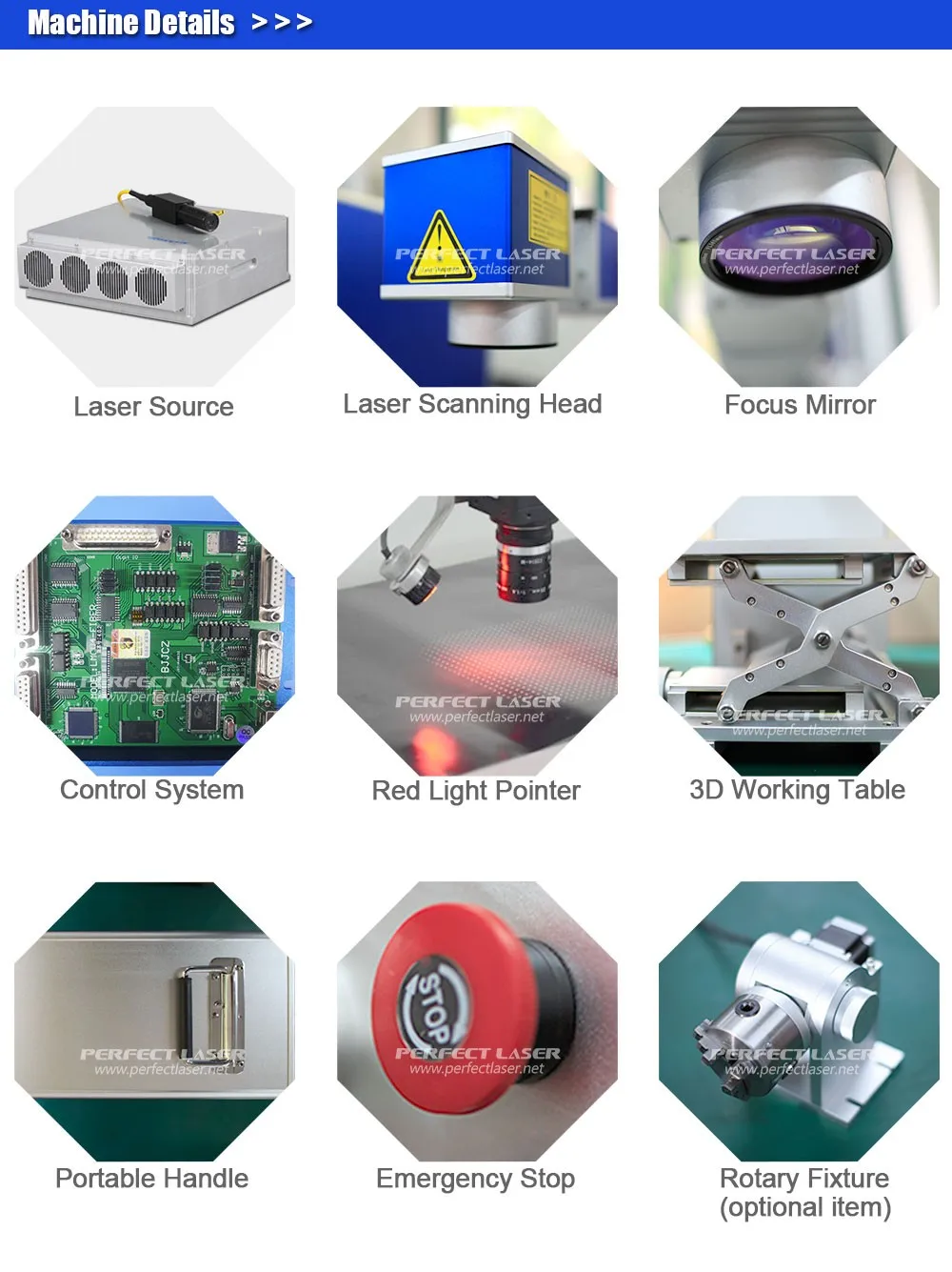 Perfect Laser 20W China Professional Manufacturer Small Desktop Color Fiber Laser Marking Engraving Machines for Stainless Steel