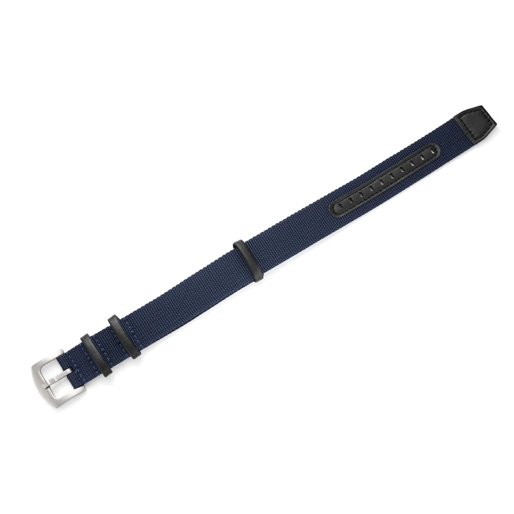 20mm 22mm Leather Nylon Combined Watch Band Waterproof Canvas Watch Strap Replacement Watchbands Three Ring Buckle Wristband