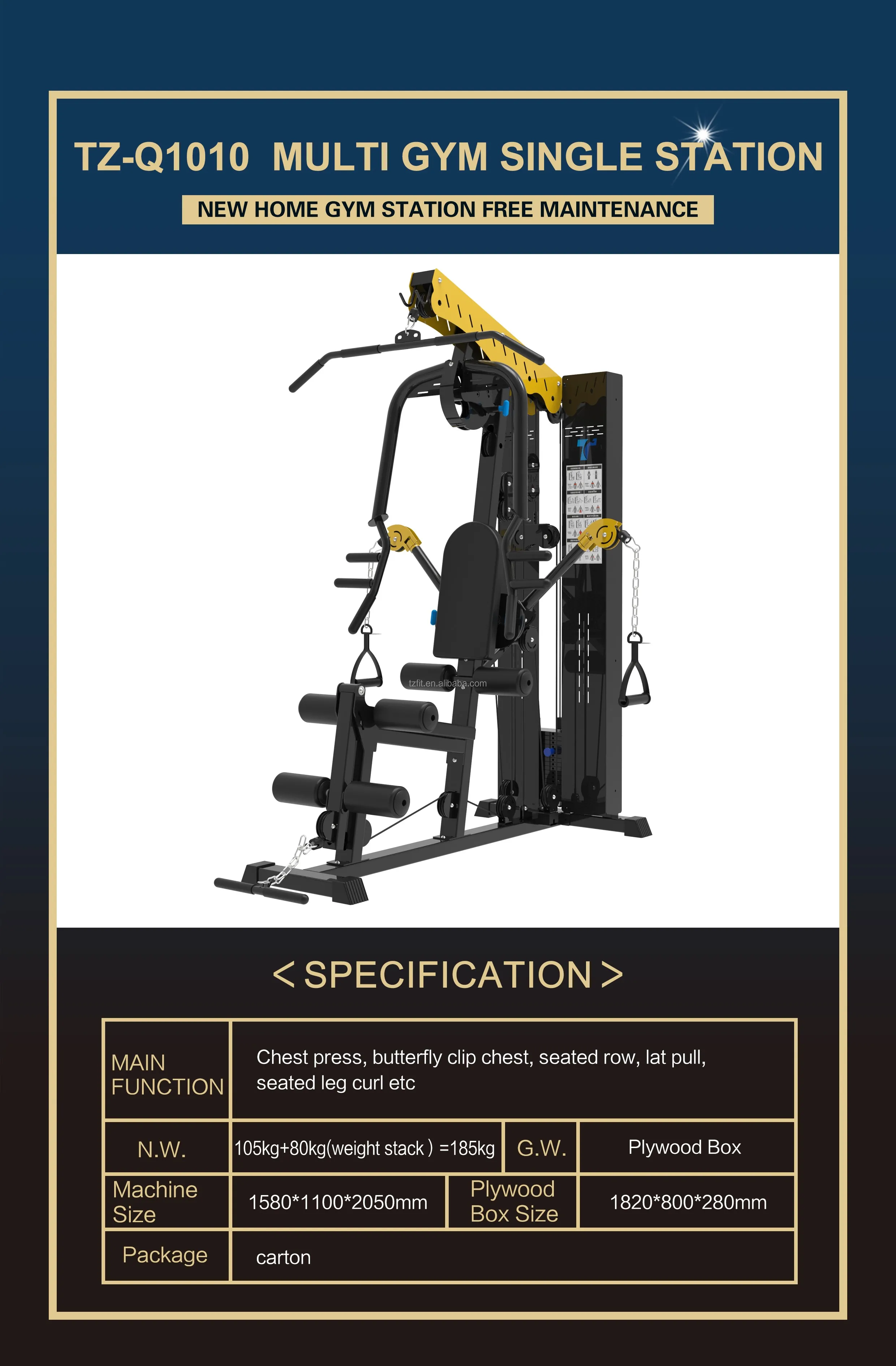 Factory Price Home Use Strength Fitness Equipment Multi Gym Single Station