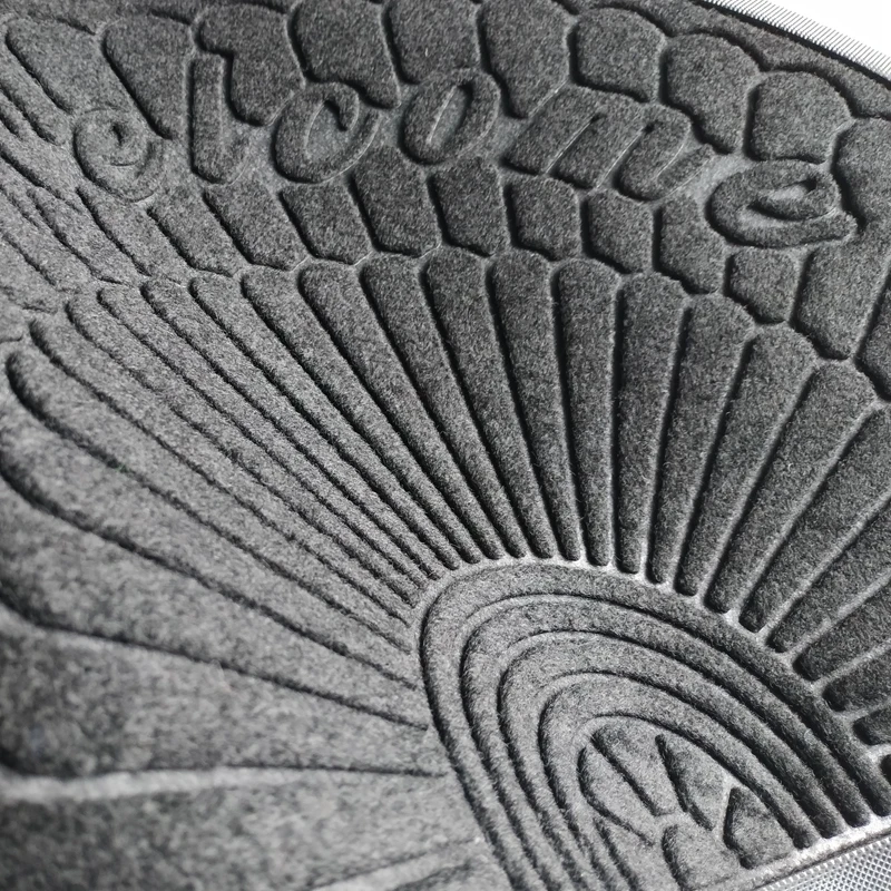 Water absorption Velour Embossed Polyester rubber door mat