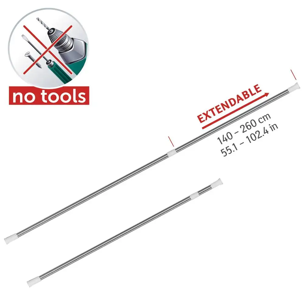 Extensible interlock shower curtain rail(Stainless steel)
