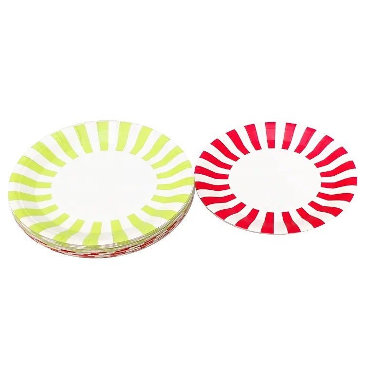 Eco-friendly round square 8 inch paper plates restaurant hotel serving paper dish