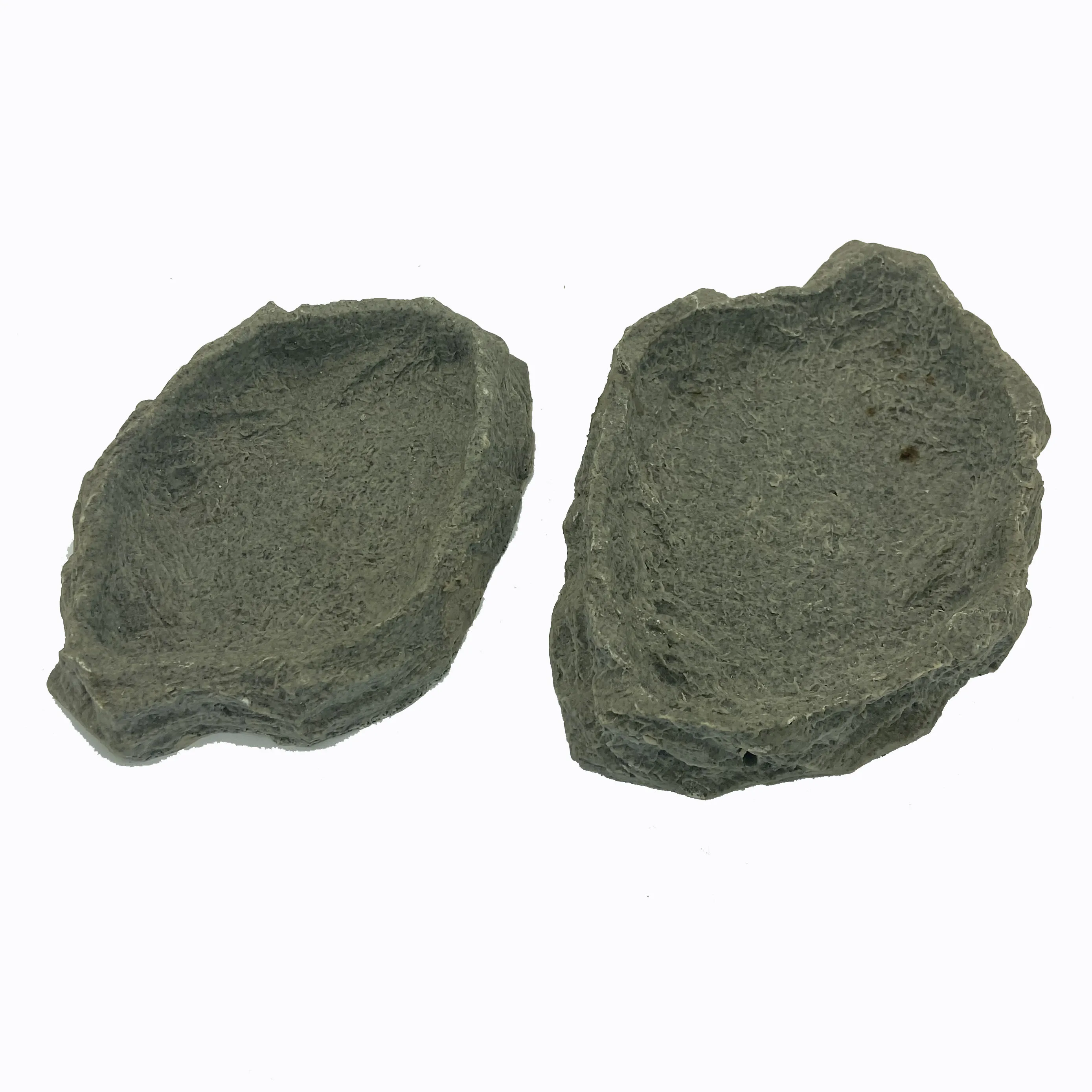 New Resin rock reptile food and water feeder Resin Non-Toxic Food Water Pot Low Price Reptiles Resin Drinking Water Bowl