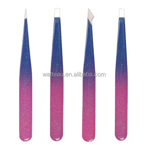 Tweezers Slanted and Pointed Stainless Steel Tweezers Precision Tweezers fpr Eyebrows Facial Hair Ingrown Splinter and Blackhead