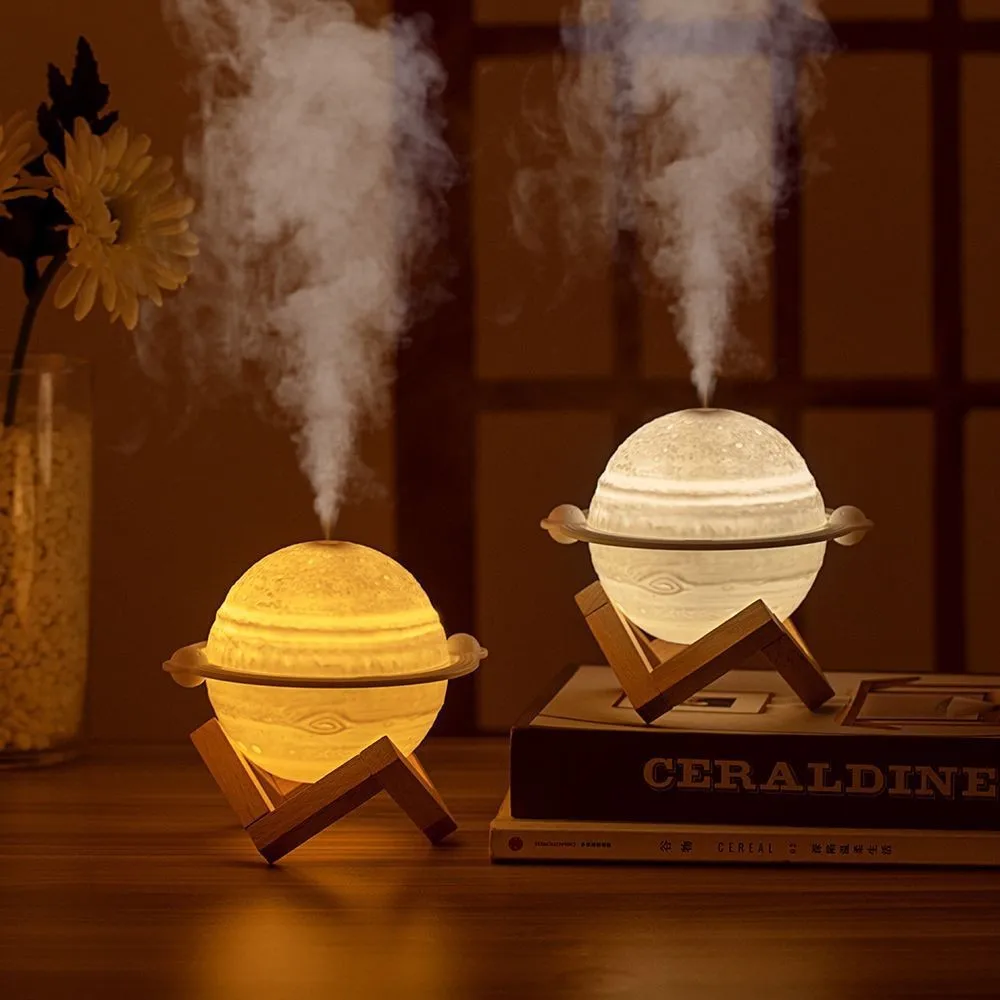 Usb Portable Planet Shape Smart Ultrasonic Aromatherapy Air Humidifier LED Light Aroma Diffuser