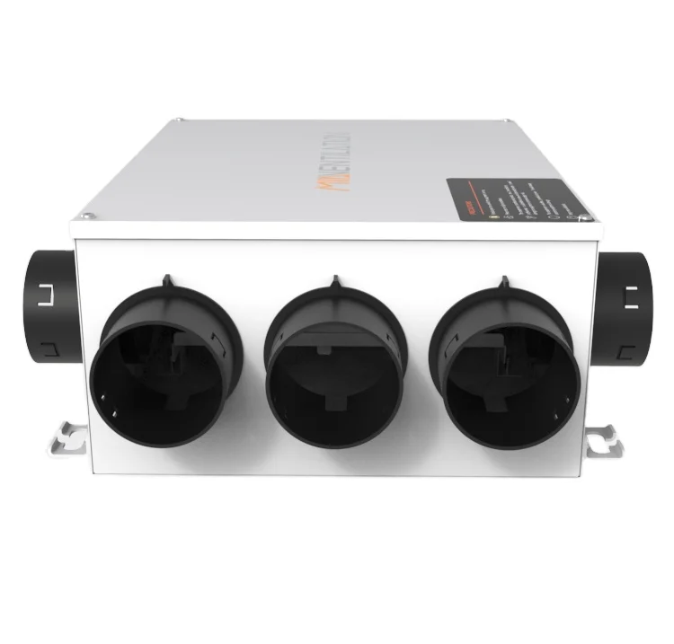 Wholehouse Multi-Port Ventilators HVAC System 450m3/h Stainless Steel Ventilation Fan Multiple Connection To Each Room