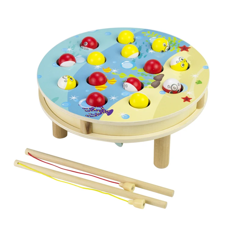 La Doyee Children Music Box Wooden Fishing Game  Toy for Kids