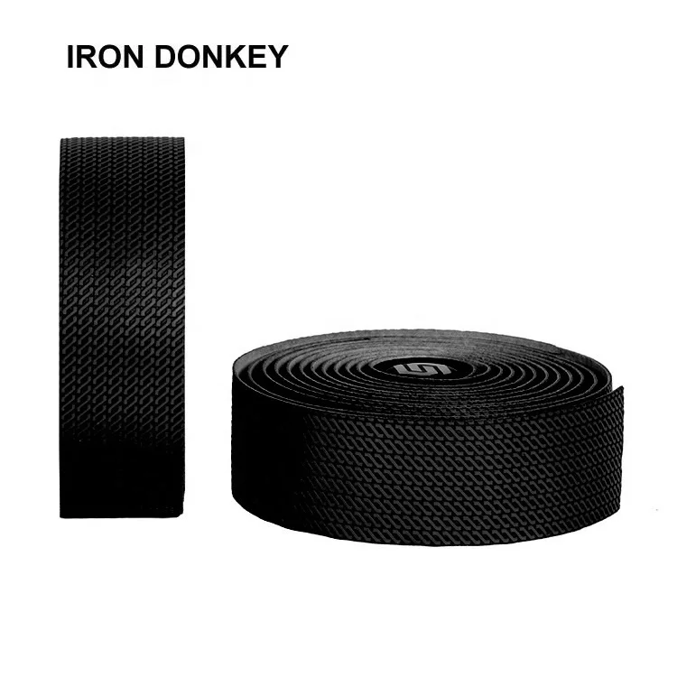 IRONDONKEY Customized Logo Anti-Slip Shock-Absorbing Leather Carbon Fiber Pattern Bicycle Handle Strap for BMX & Road Car Use