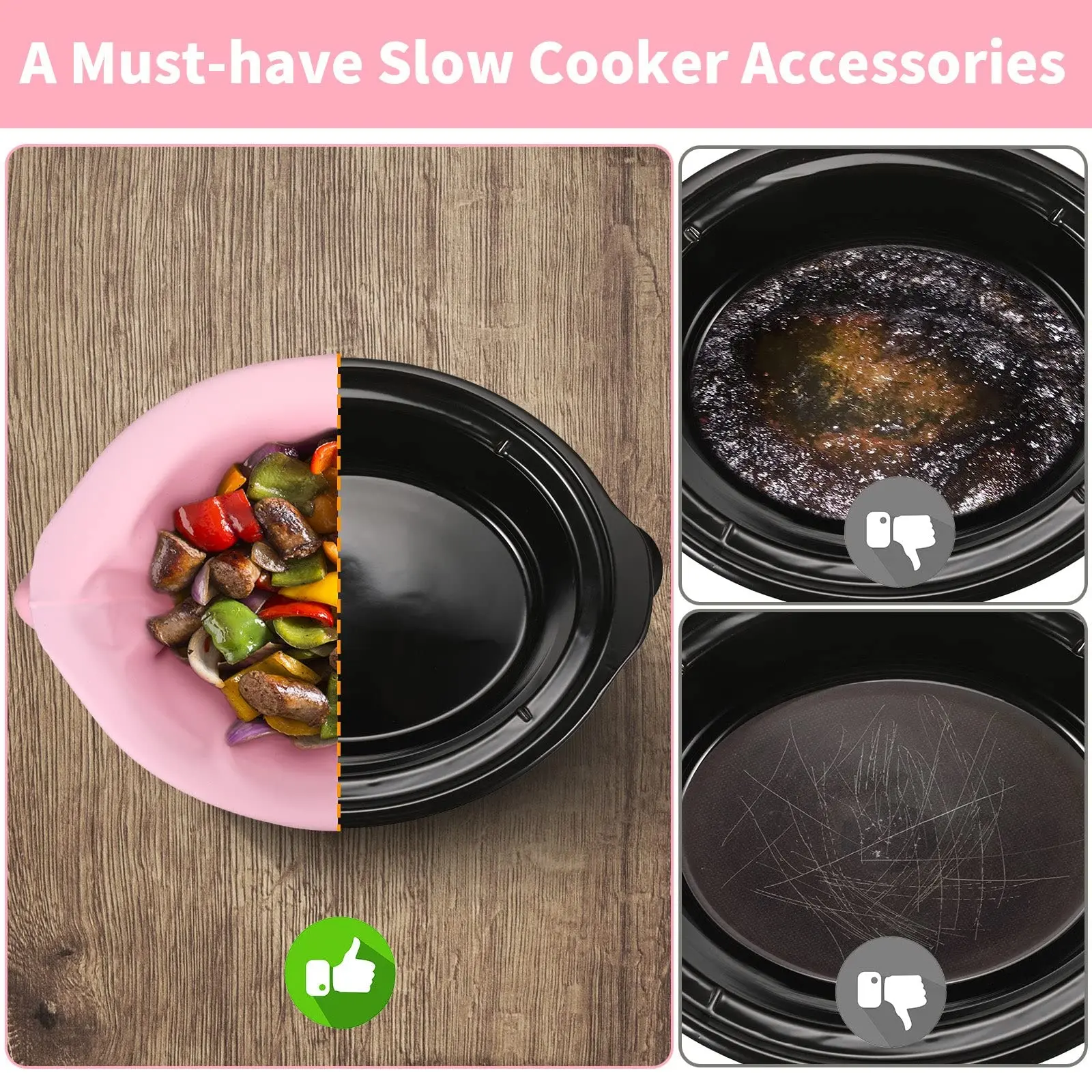 2024 Kitchens New Product Silicone Crockpot Slow Cooker Liners Bags Slow Cooker Liners Cooking Bag