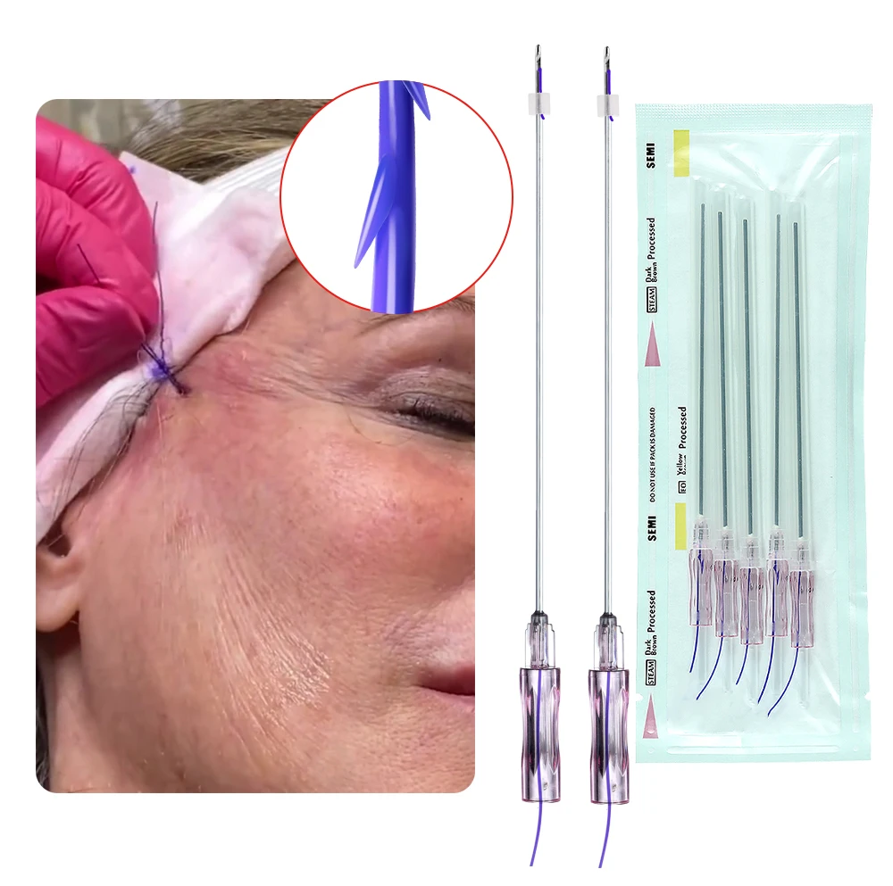Beauty Salon V Line  Absorbable hilos Half-blunt Cannula Fox Eye Body Face Lifting 3d 4d 6d Cog Pdo Thread