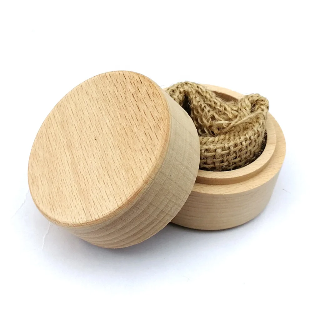Natural Wood Mini Round Ring Box