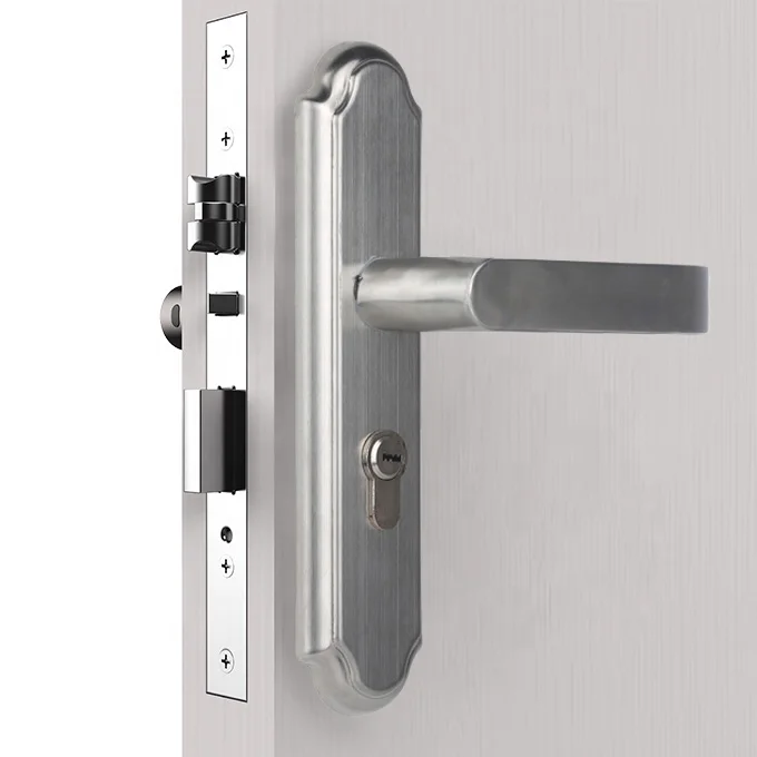 Buy cheap price 304 stainless steel esay install available  key open bathroom tolite handle security home door lock