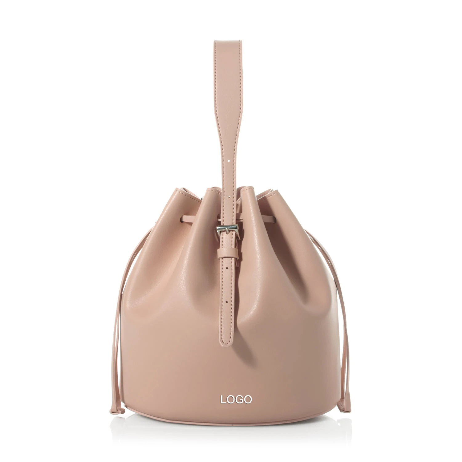 Custom tote bucket bag For Women Round Summer hand bags ladies bucket bag with drawstring Leather Elegant Crossbody Purse