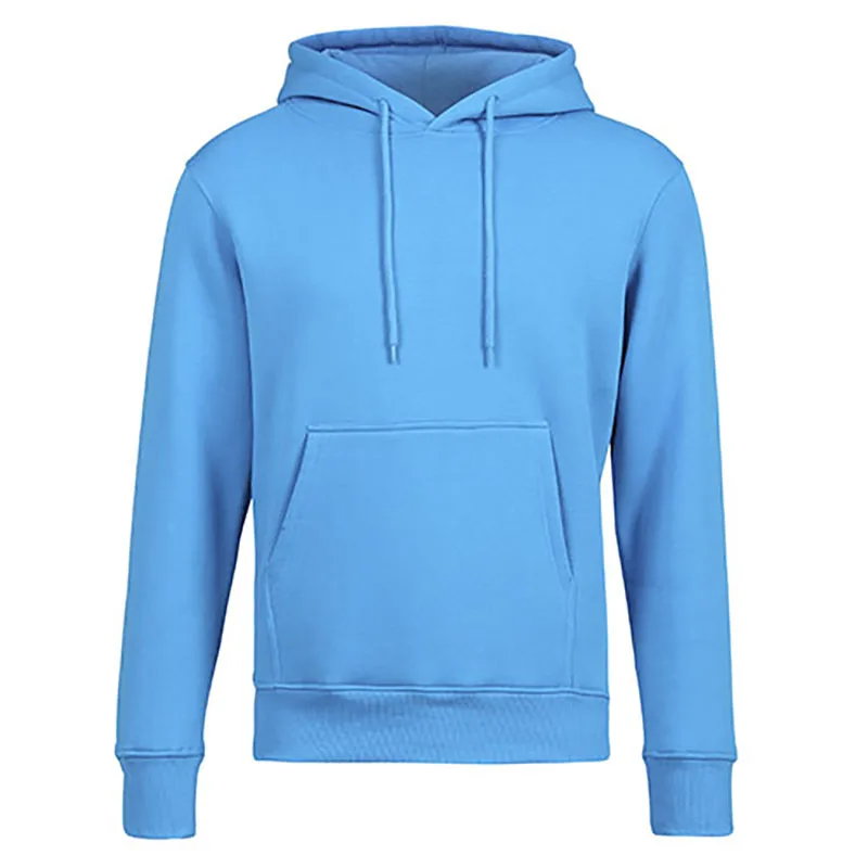 Hoodie Set Unisex Heavy Hoodie Mens Pullover Hoodie Sky Blue OEM Logo Pattern Cotton Fabric