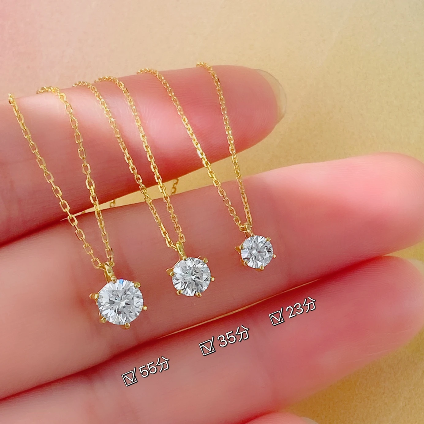 Xinfly Fashion Jewelry Necklace For Mothers Day Diamond 0.23 To 0.55 Ct 18k Gold Necklace