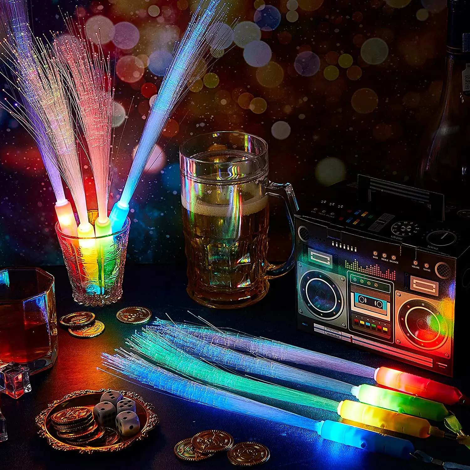 Glow Wands LED Light Up Wand Bulk Fiber Optic Wands with 3 Flashing Models Flashing Sticks for Kid Birthday Party Favors Wedding
