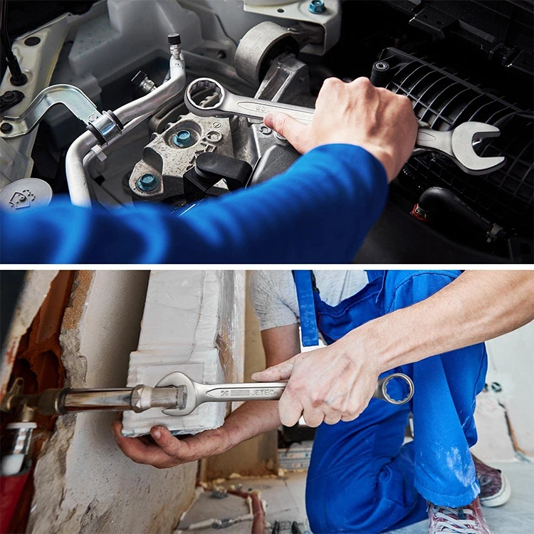 factory wholesale 40 cr-v hardware tools high quality double open combination spanner wrench combination ratchet wrench set