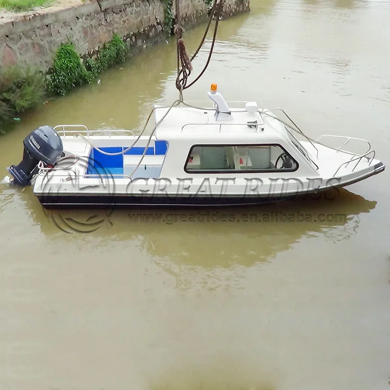 Half Cabin Outboard Engine Speed Boat From China Cheap Price Speed Boat Fiberglass Passengers Boat For Sale