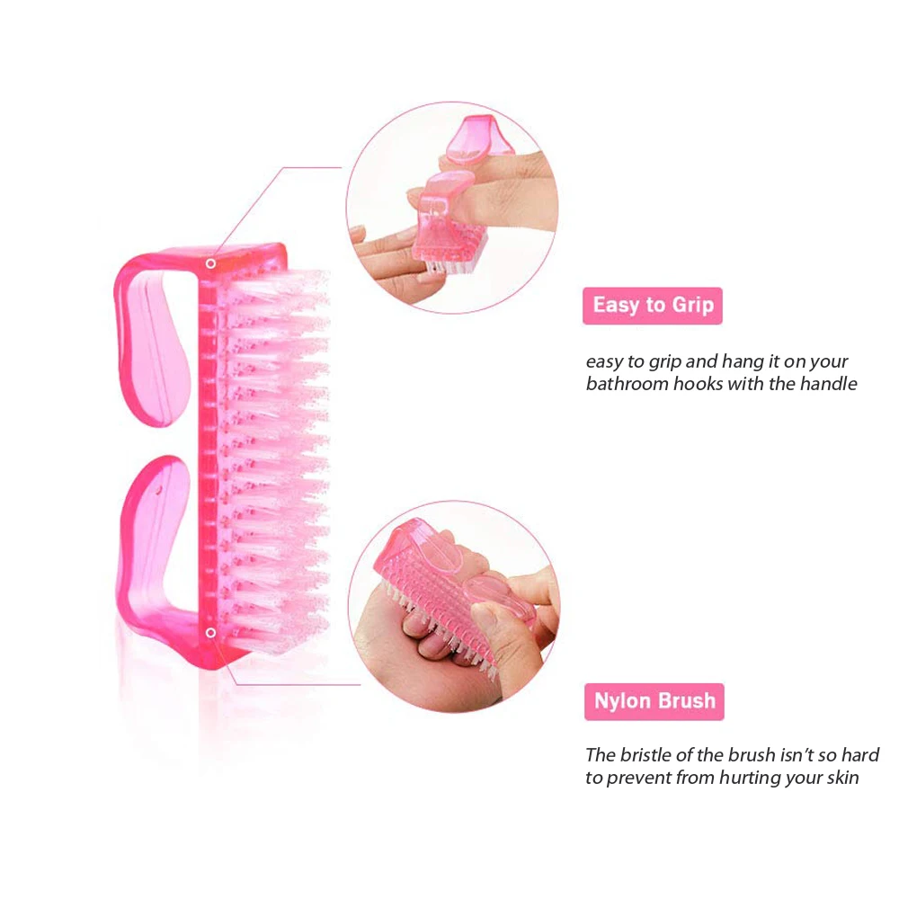 Plastic Nail Cleaning Brush with Handle