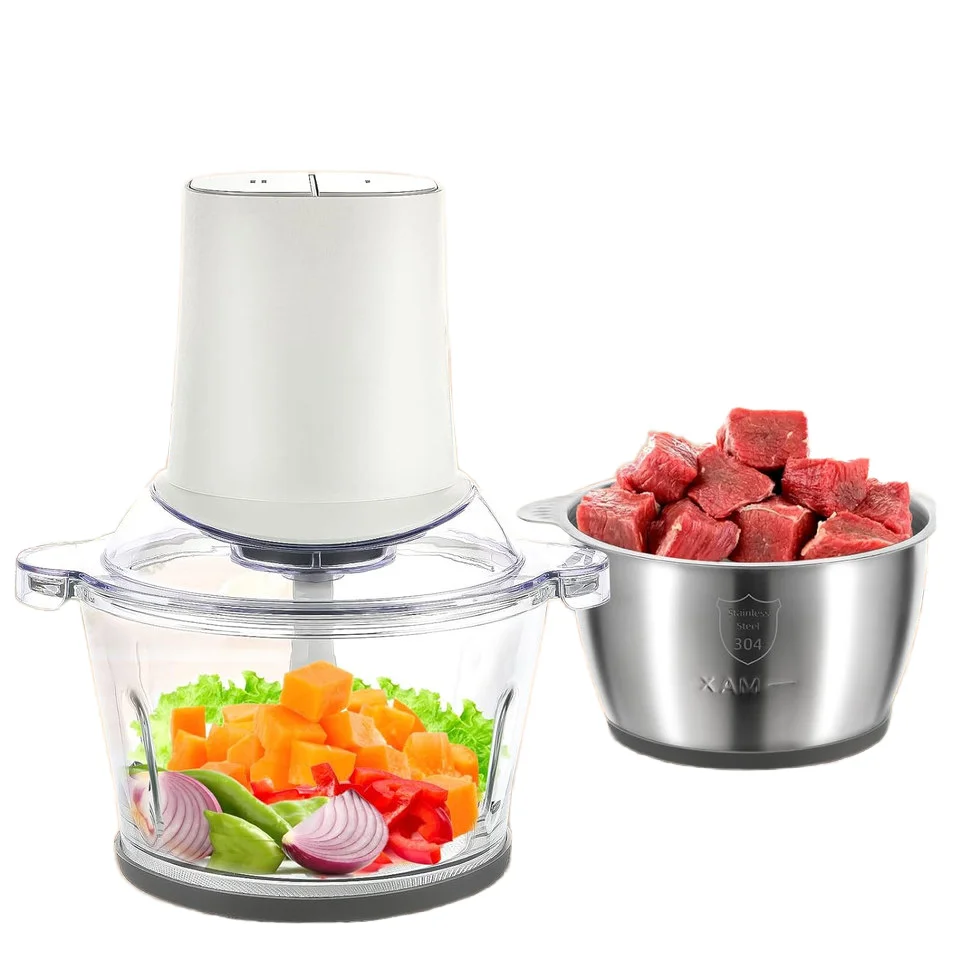 Электрическая кухонная Стеклянная Чаша Мясорубка Миксер для мяса Овощной измельчитель мяса пластиковая чаша из нержавеющей стали опционально для домашнего использования