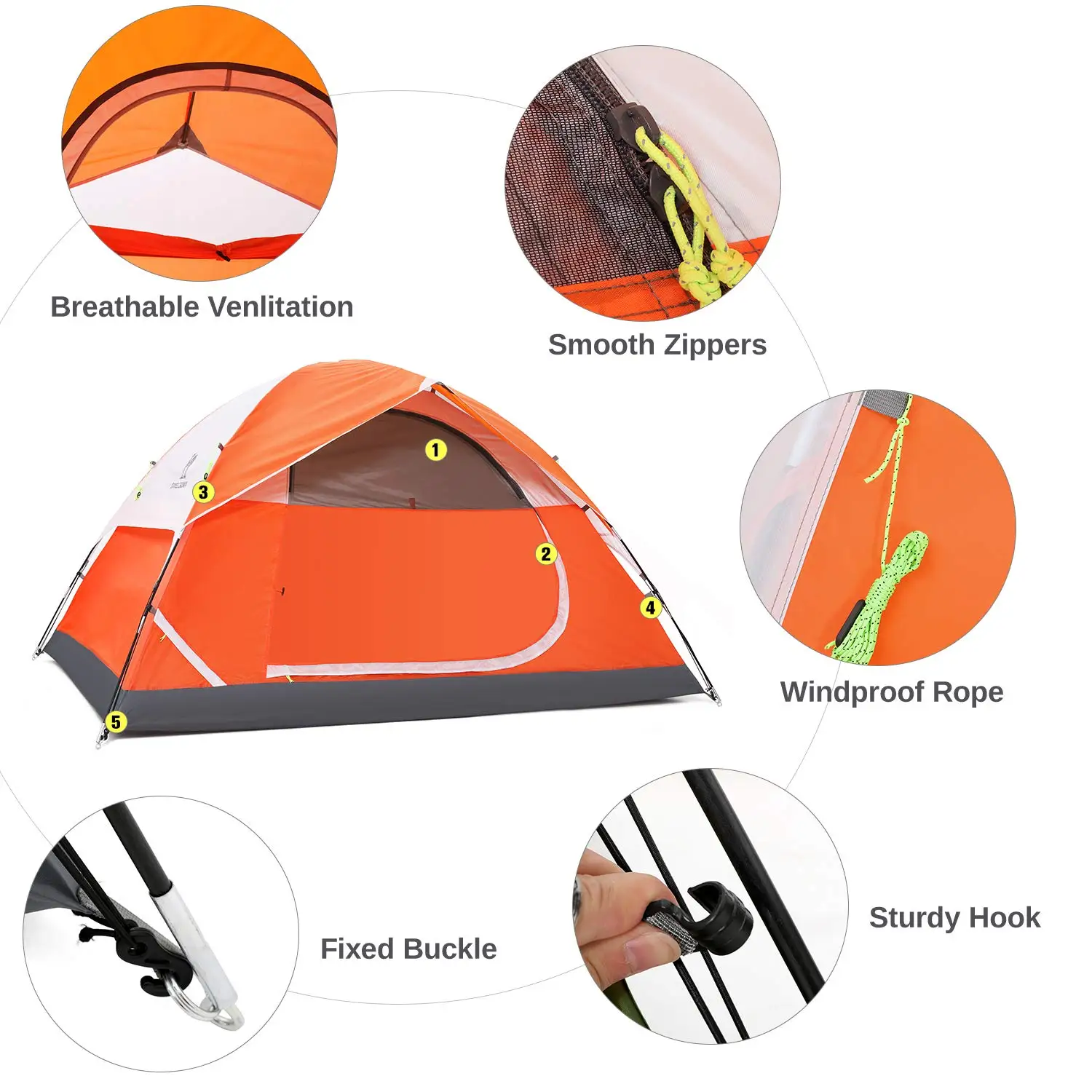 Wholesale Supply Outdoor Folding Easy Carry 4 Person Family Camping Tents For Hiking And Backpacking