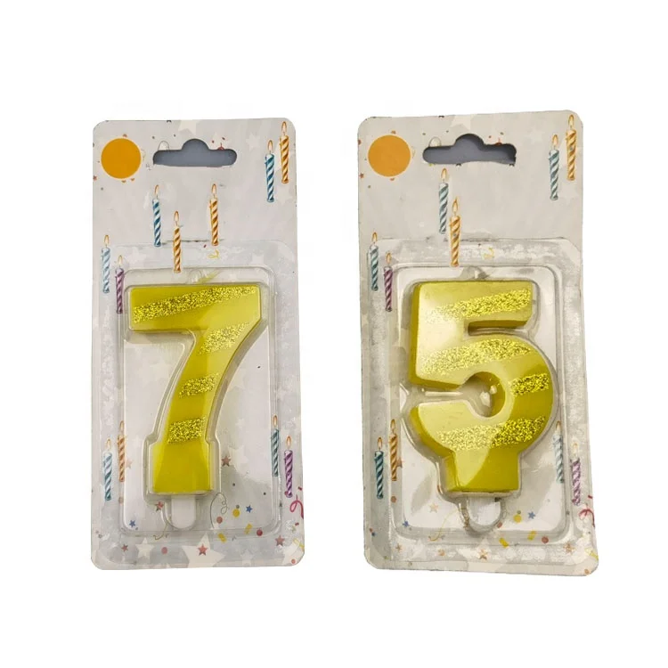 Party Birthday cake Birthday candle Personalized gold powder Numeral  candle cake candles