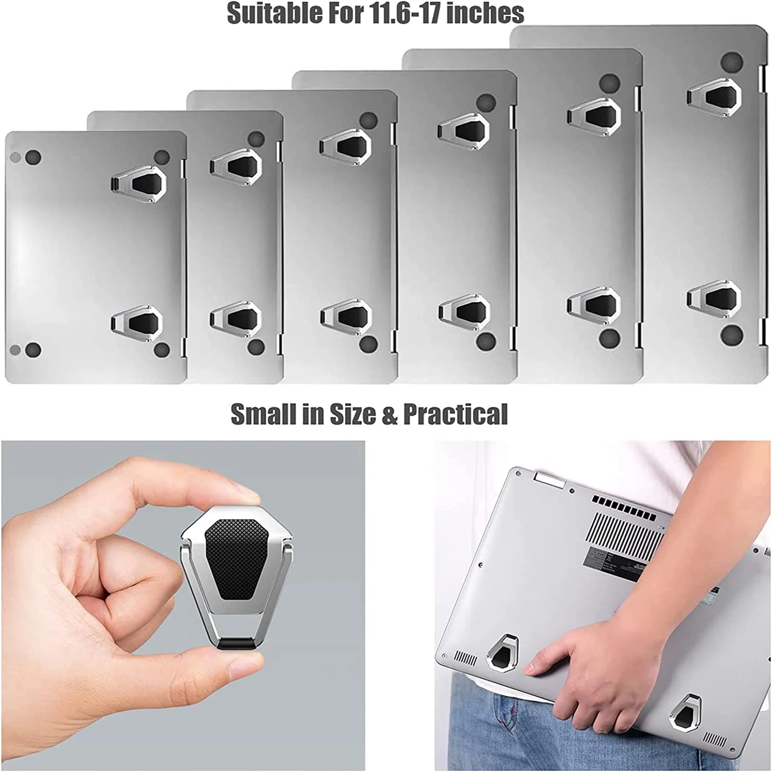 1Pair Metal Foldable Laptop Stand Non-slip Base Bracket For Macbook Pro Air Lenovo Laptop Accessories Portable Notebook Holder