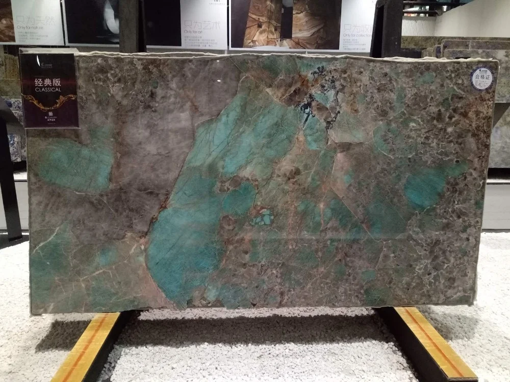 polished amazonite green granite slabs stone countertop
