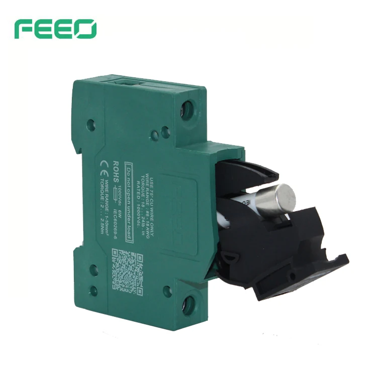  Фотоэлектрическая система FEEO FDS-32B Solar DC Fuse PV 32 Amp1000V Din Rail электронный держатель предохранителя солнечной батареи с подсветкой