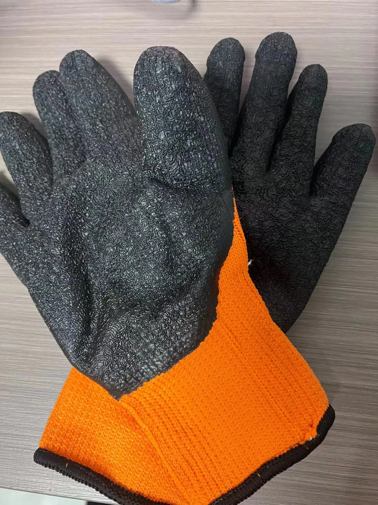 Winter Gloves 7G Polyester Lining Warm Latex Non-slip Work Gloves
