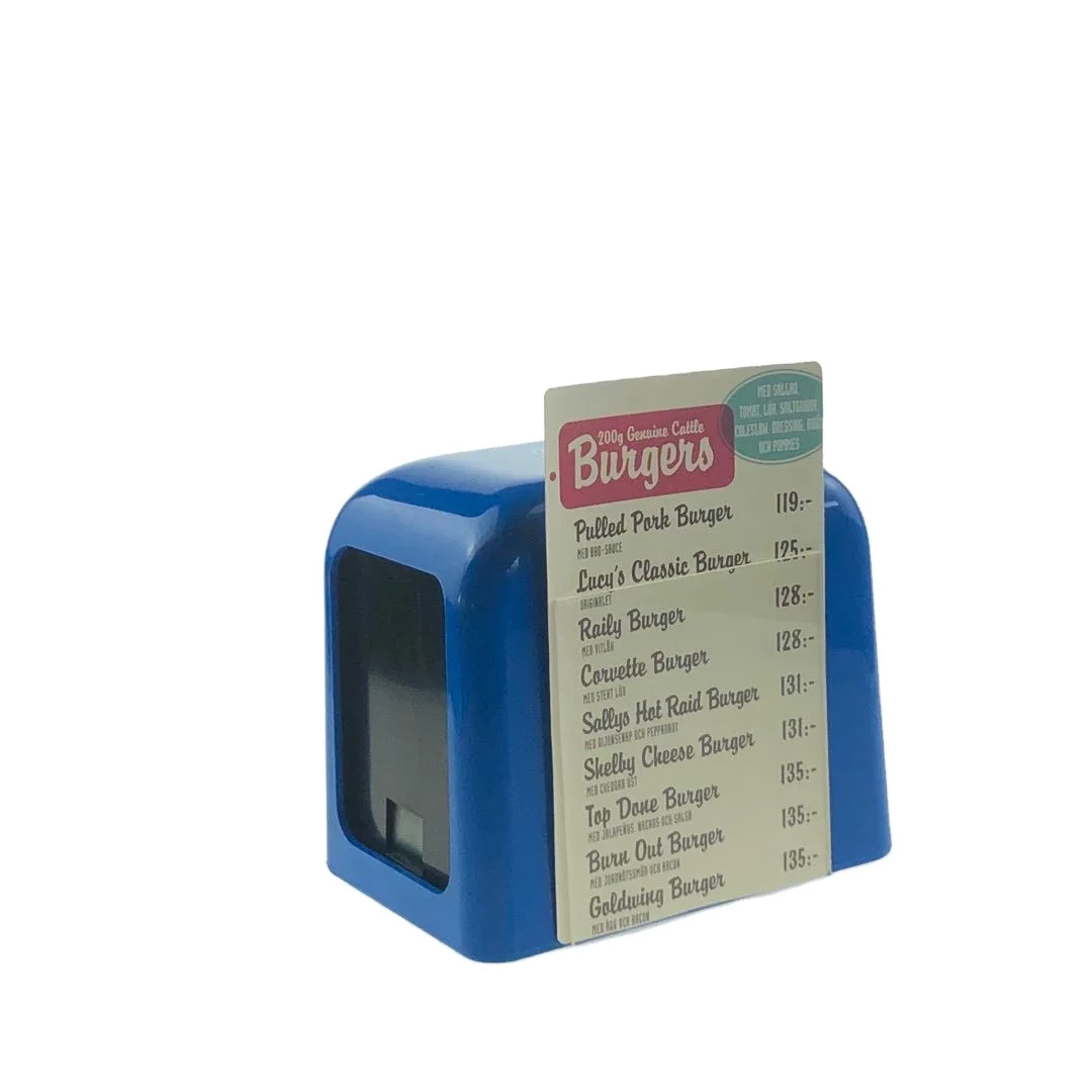 Restaurant Car Plastic Napkin Tissue Paper Holder Box with Menu Inserted