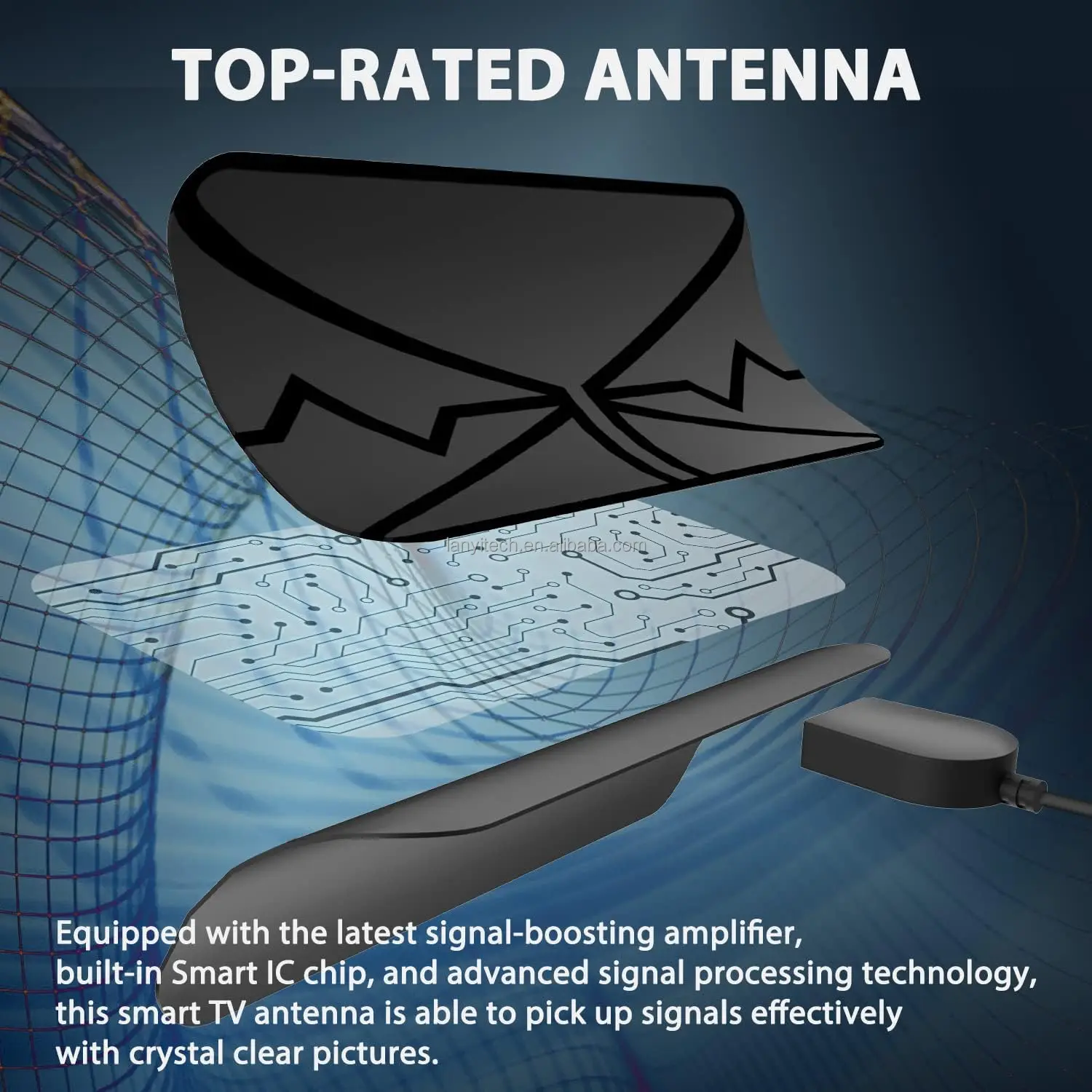 Smart TV 360 Signal Reception Switch Amplifier Signal Booster Enhanced 2023 Portable 4k HD Digital TV Antenna