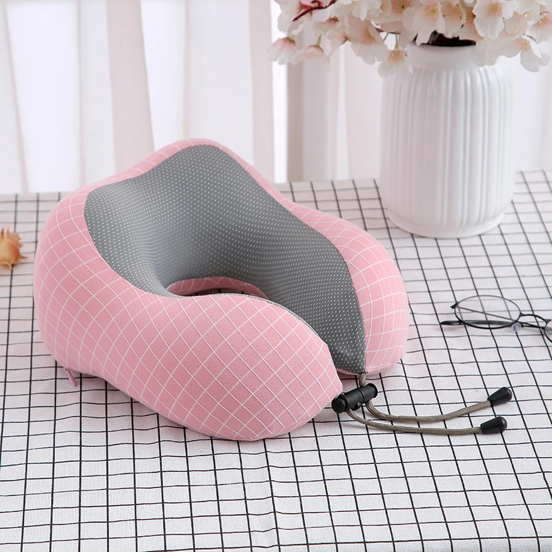 Hot sale Amazon Memory Foam Travel Neck Pillow Comfortable Breathable Cover Machine Washable Airplane Travel U Shape Pillow