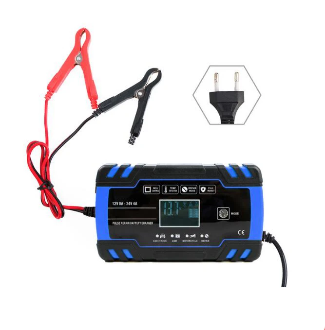 12/24V 8A Touch Screen Pulse Repair LCD Battery Charger Lead Acid Battery Agm Gel Wet Car Battery Charger For Car Motorcycle