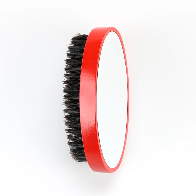 Abeis Wholesale OEM Beard Brushes Men Soft or Medium Hard Boar Bristle Wood Beard Brush With Mirror