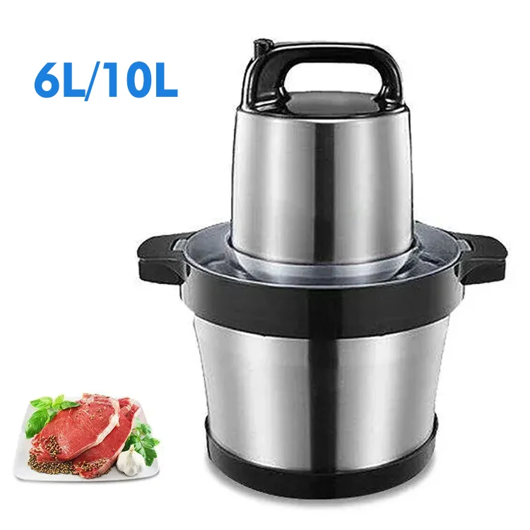 Портативная электрическая мясорубка из нержавеющей стали, 6 л, 10 л
