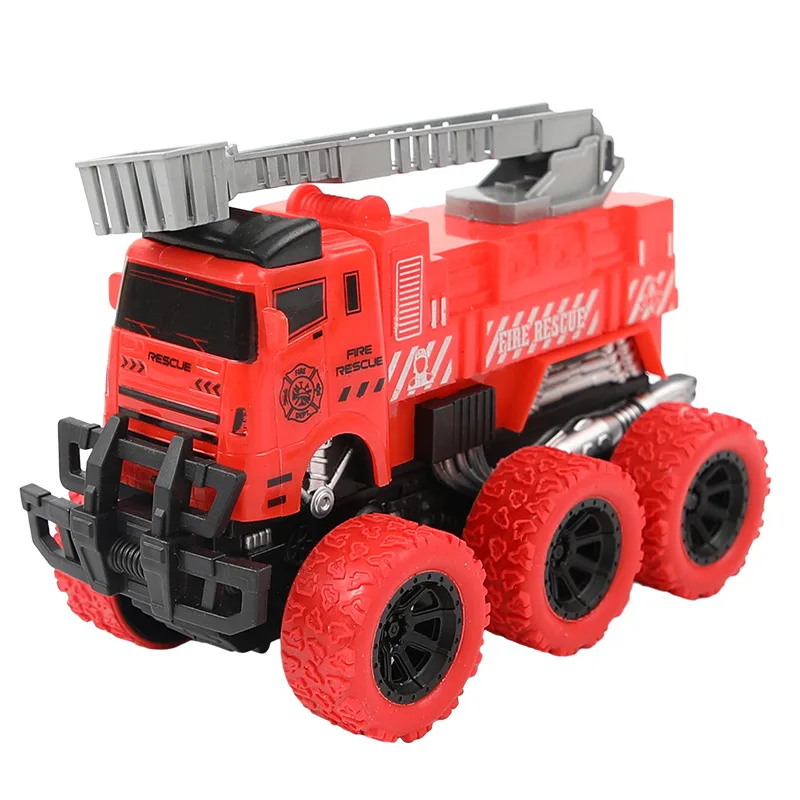 Mini Inertia Fun Toys - Sanitation Truck, Military Vehicle, Fire Engine, Excavator