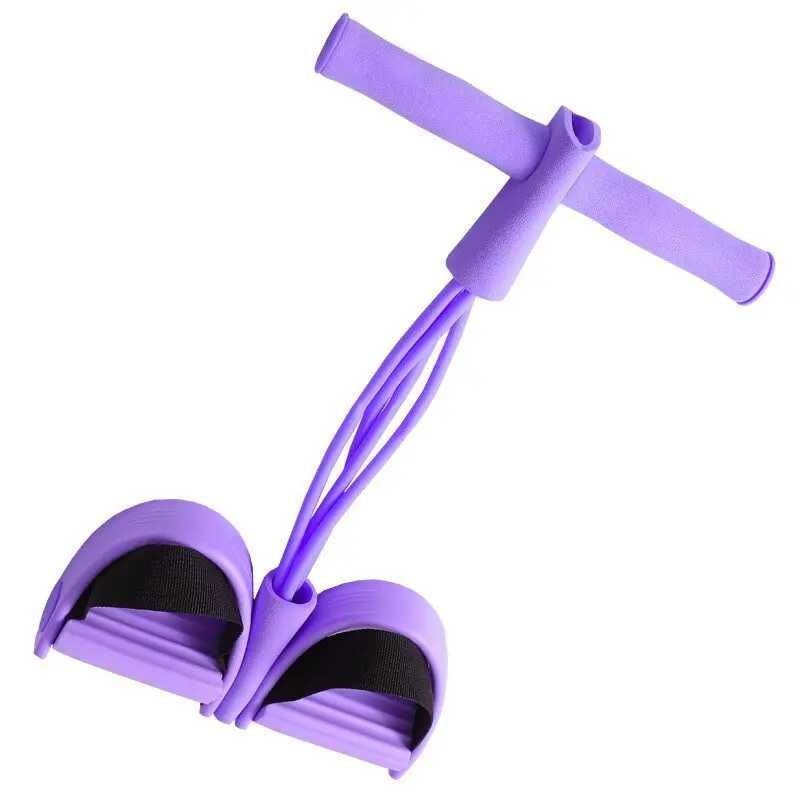 Six Tube Pedal Tensioner Portable Resistance Band Sit Up Fitness Equipment Yoga Stretching Tummy Trimmer Pull Rope