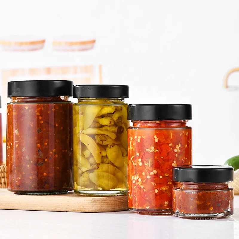 Ru Star Glass Food Container 50ml 500ml Clear Round Glass Food Container For Sauce Coffee Bean